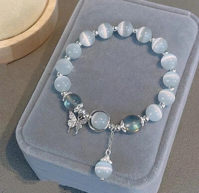 Fashion Alloy Butterfly Beaded Bracelet for Women 6pcs