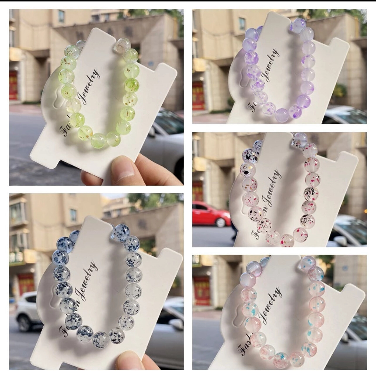 Fashion Circular Geometric Beaded Bracelet for Women 7pcs