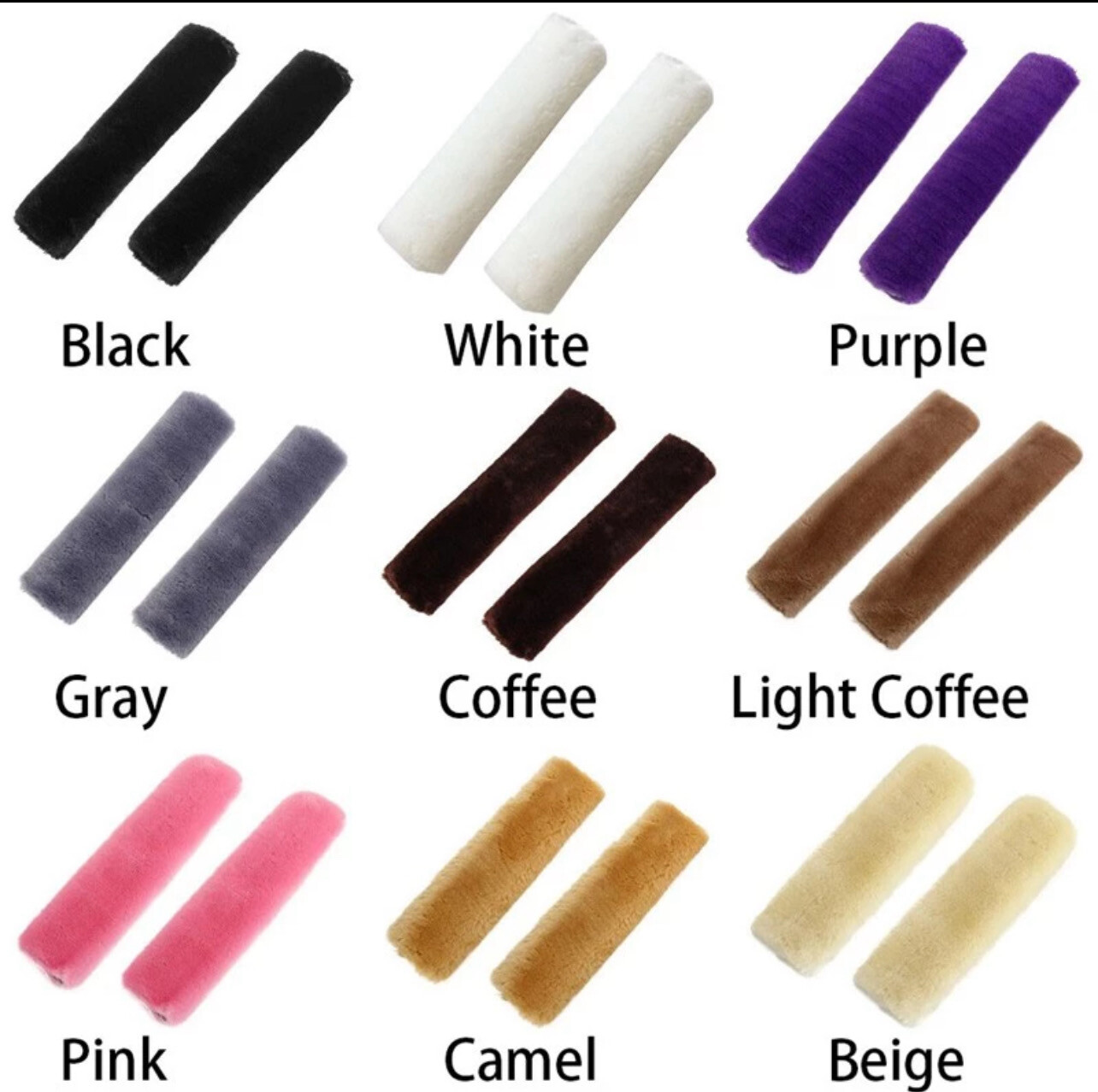 HW 2Pcs Car Seatbelt Shoulder Pad Driving Seat Belt Soft Plush Auto Seatbelt 3set 6pcs