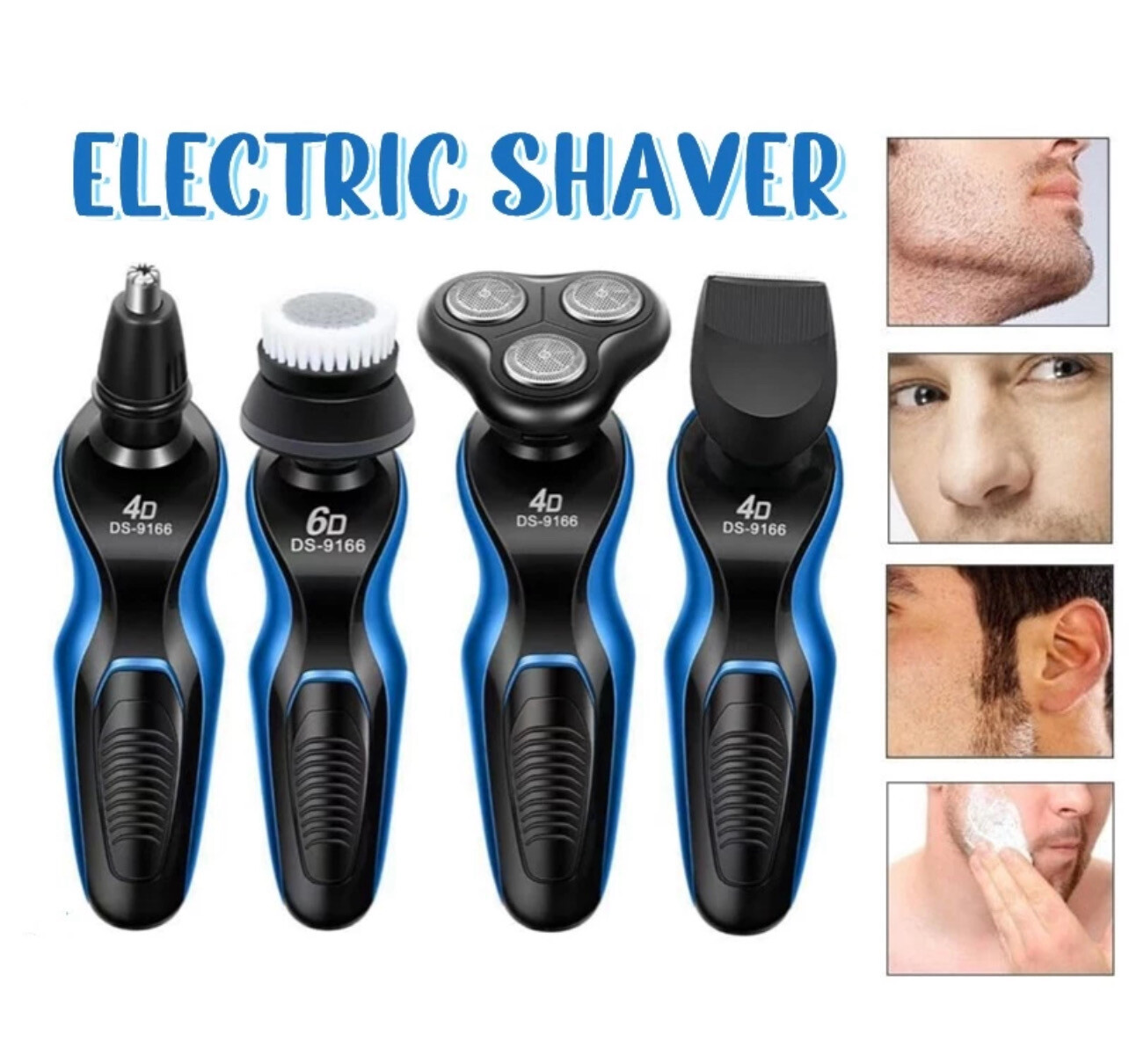 ￼Rechargeable 4 In 1 Electric Shaver Men Face Shaving Machine Waterproof Blade Multifunctional Electric Trimmer Razor