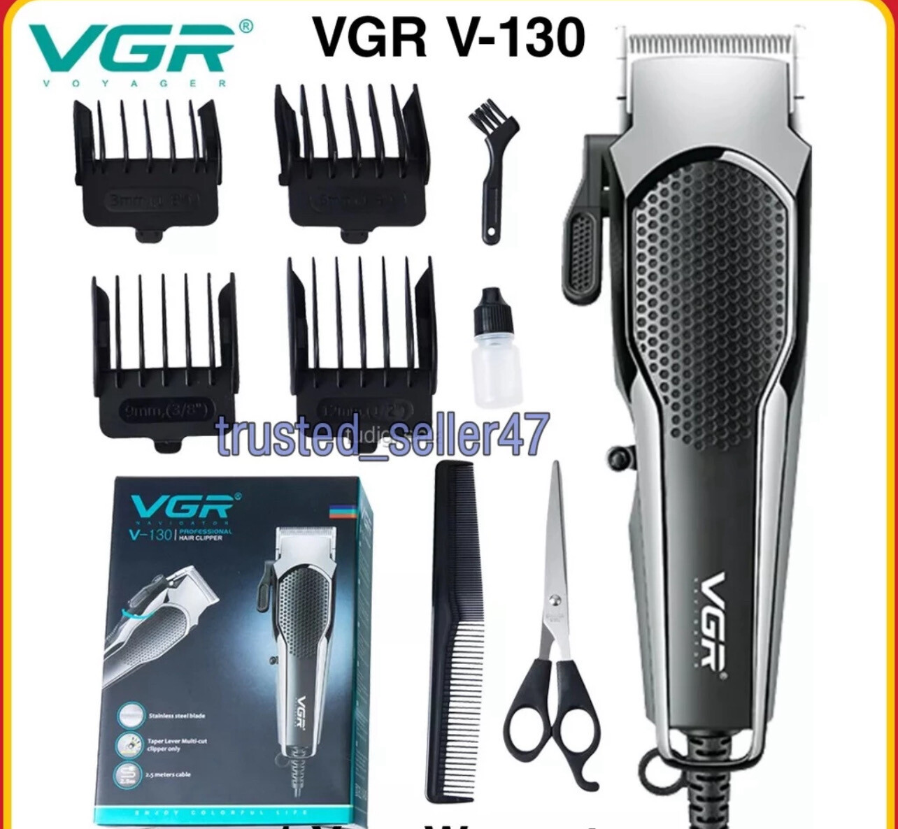 VGR Original V-130 Electric Wire Hair Trimmer Hair Clipper Hair Cutter Gunting Rambut Potong Rambut Mesin Ready Stock