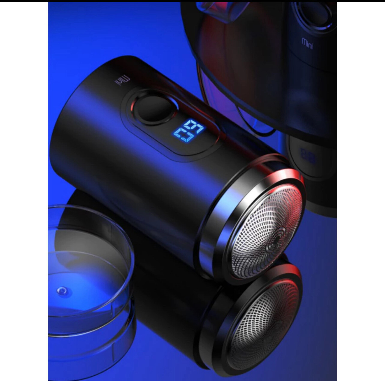 ￼Mini Electric Shaver Men Portable Mini Shaver Digital Display Travel Size Rechargable Dry And Wet Use Washable Blade