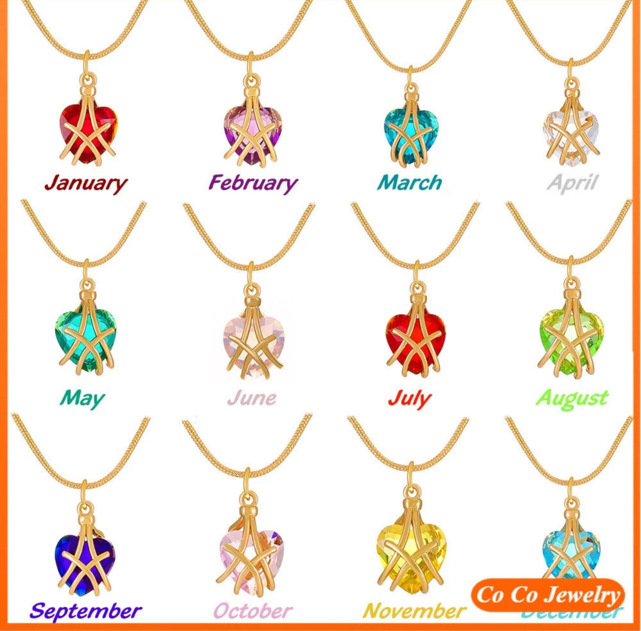 18K Gold Barbie Diamond Castle Love Pendant Necklace Lucky Clavicle Chain Women COCOJEWELRY 4pcs
