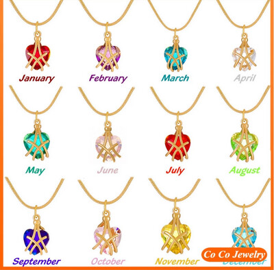 18K Gold Barbie Diamond Castle Love Pendant Necklace Lucky Clavicle Chain Women COCOJEWELRY 4pcs