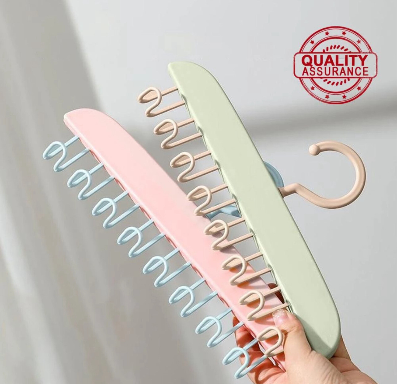 ￼Multi-hook Hanger Bra/Scarf/Belt Space Saving Wardrobe Storage Organiser Multi-functional Sling Y9D2 4pcs
