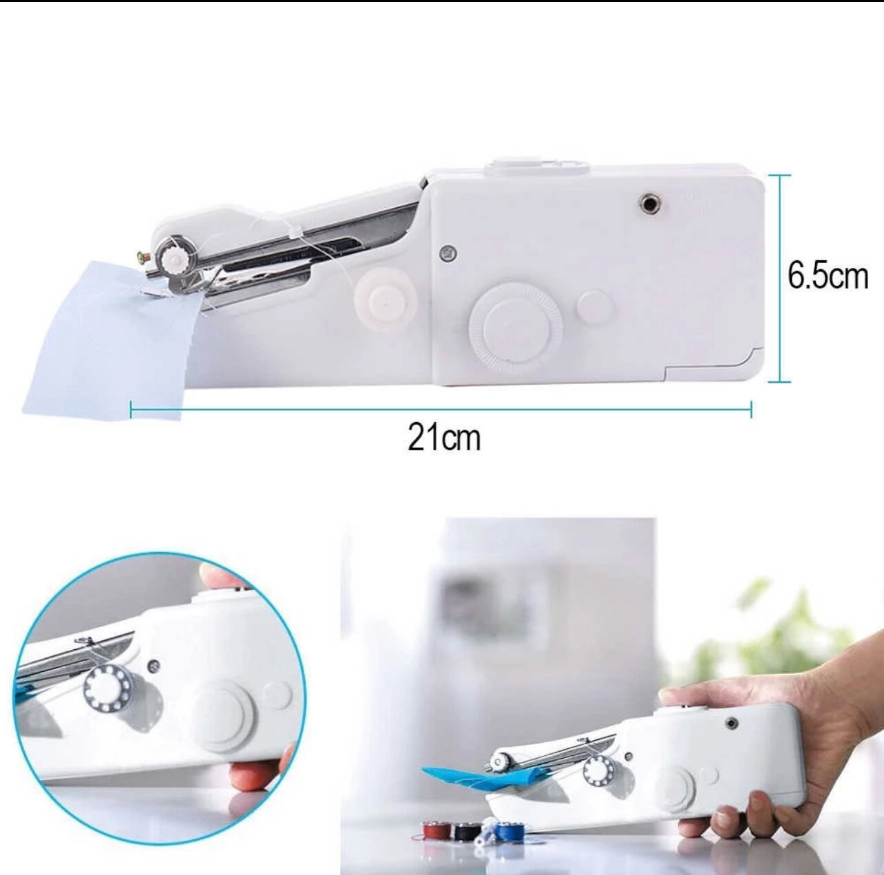 ￼Handy Stitch Mini Sewing Machine Cordless Handheld Cloth Sewer / Mesin Jahit