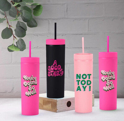 ￼Barbie Pink Straw Cup Movie Peripheral Accompanying Cup Plastic Straight Simple Water Cup