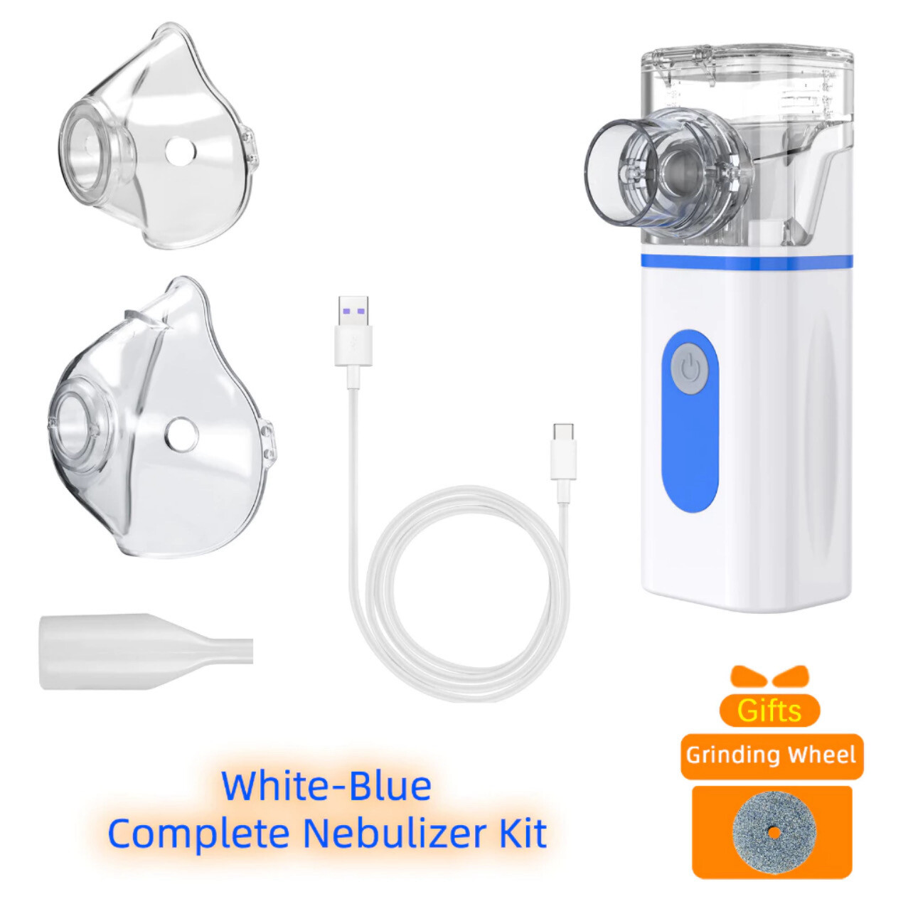 ￼Mini Nebulizer Portable Silent Handheld Inhaler Ultrasonic Nebulizer Medical Grade Atomizer Baby Kids Adult for Cough Asthma 1set