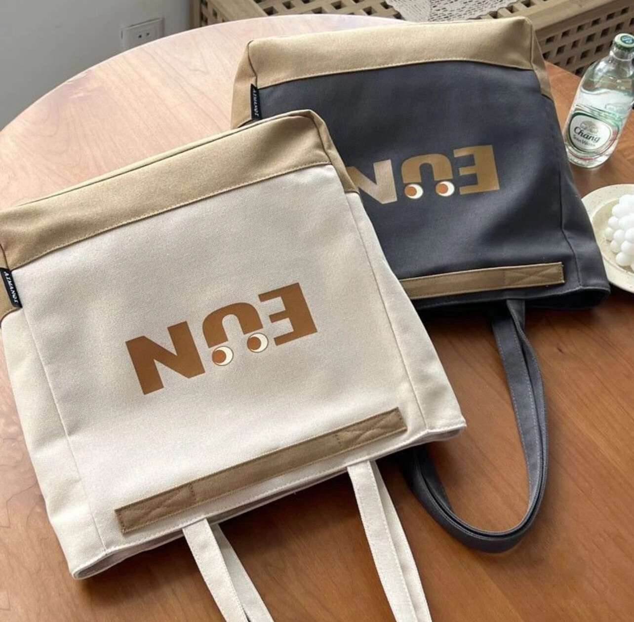 Canvas bag versatile college student class shoulder bag large capacity tote bag simple tote bag