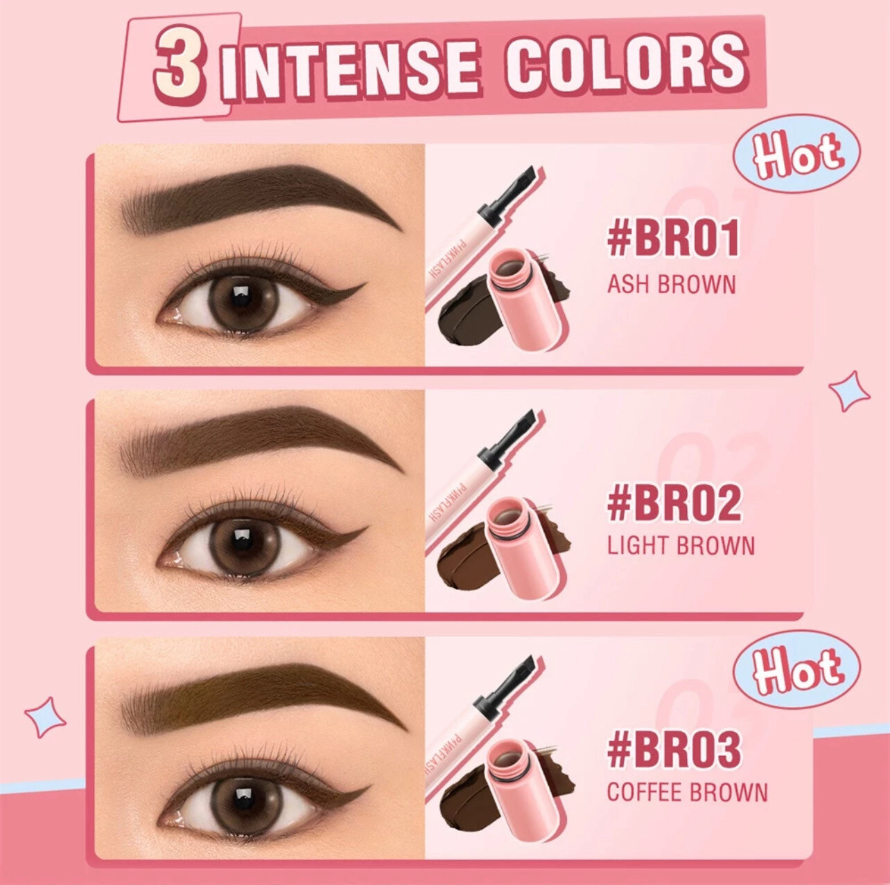 Pinkflash Waterproof Long-lasting Color Eyebrow Gel LIFE12 2pcs