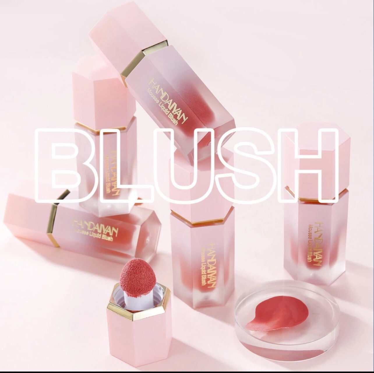Handaiyan Rouge Blush Liquid Cream Natural Smooth Cheek Blusher Makeup Rouge Pigmented Face Blusher Creamy Lasting Make Up Tool LIFE12 3pcs