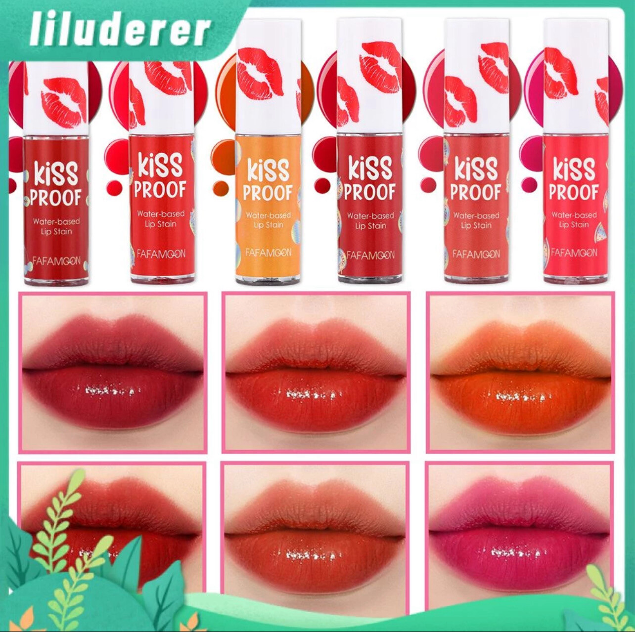 Lipstick Water Lip Glaze Non-fading Dyed Lip Fluid Moisturizing Matte Lip Glaze Long-lasting Cross-border Lip Gloss Lipstick LIFE12 5pcs
