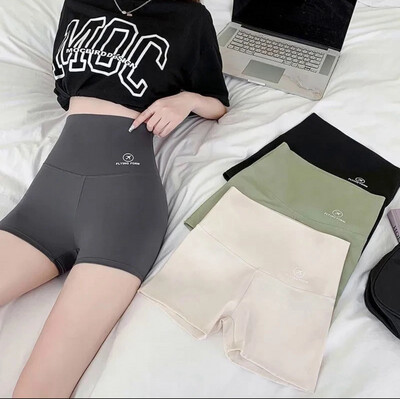 Women Summer Sports Yoga Shorts Thin Leggings Breathable Hip Lifting And Abdomen Safety Pants Push Up Panty 2pcs
