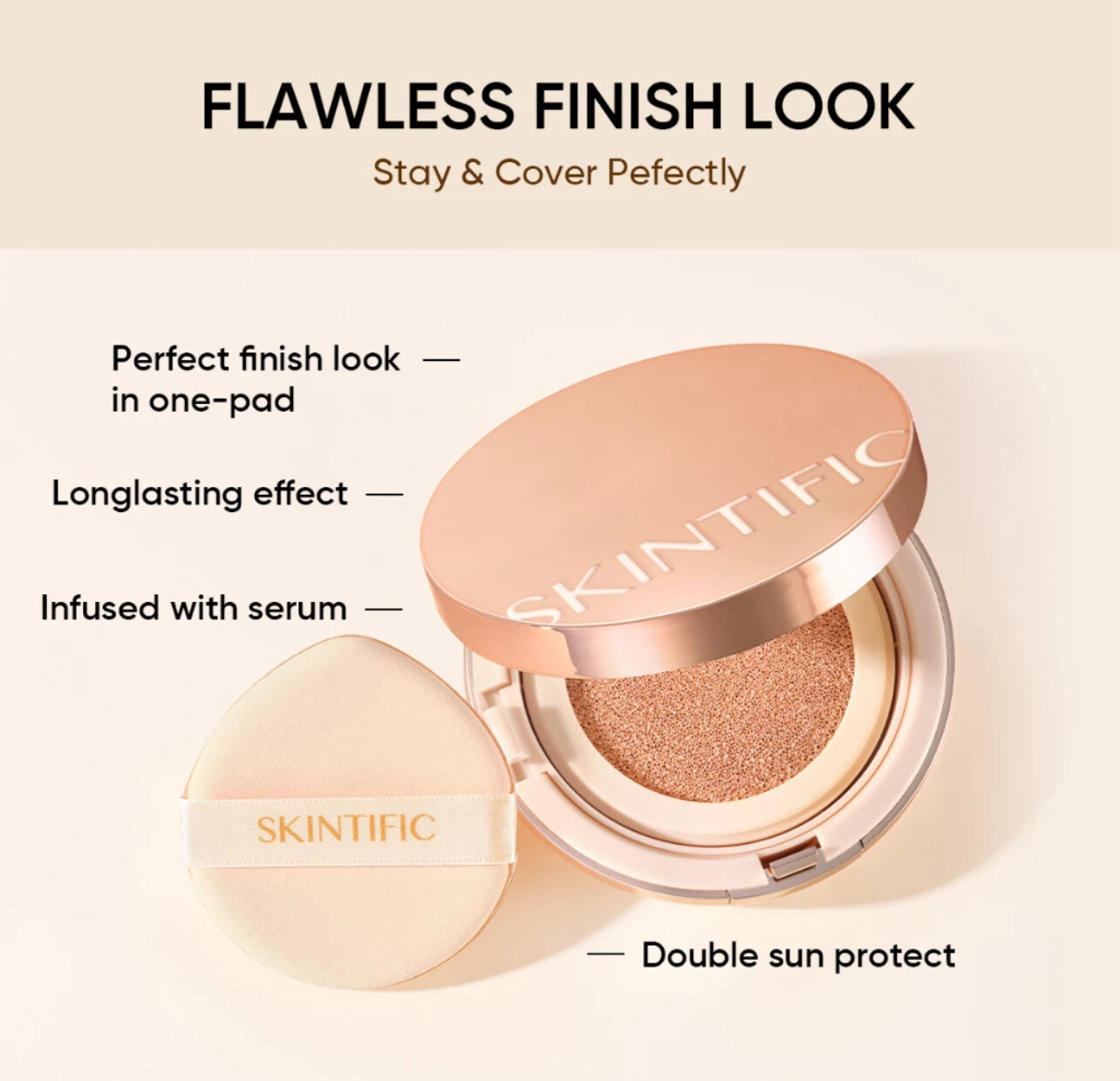 ￼[Ready Stock] SKINTIFIC Cover All Perfect Air Cushion 24H Long-lasting SPF35 PA++++ Foundation Poreless&amp;Flawless