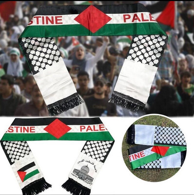￼Palestine Flag Scarf Double Side Scarf Palestine Jerusalem Arab Satin Scarf Shawl for Men Women 3pcs