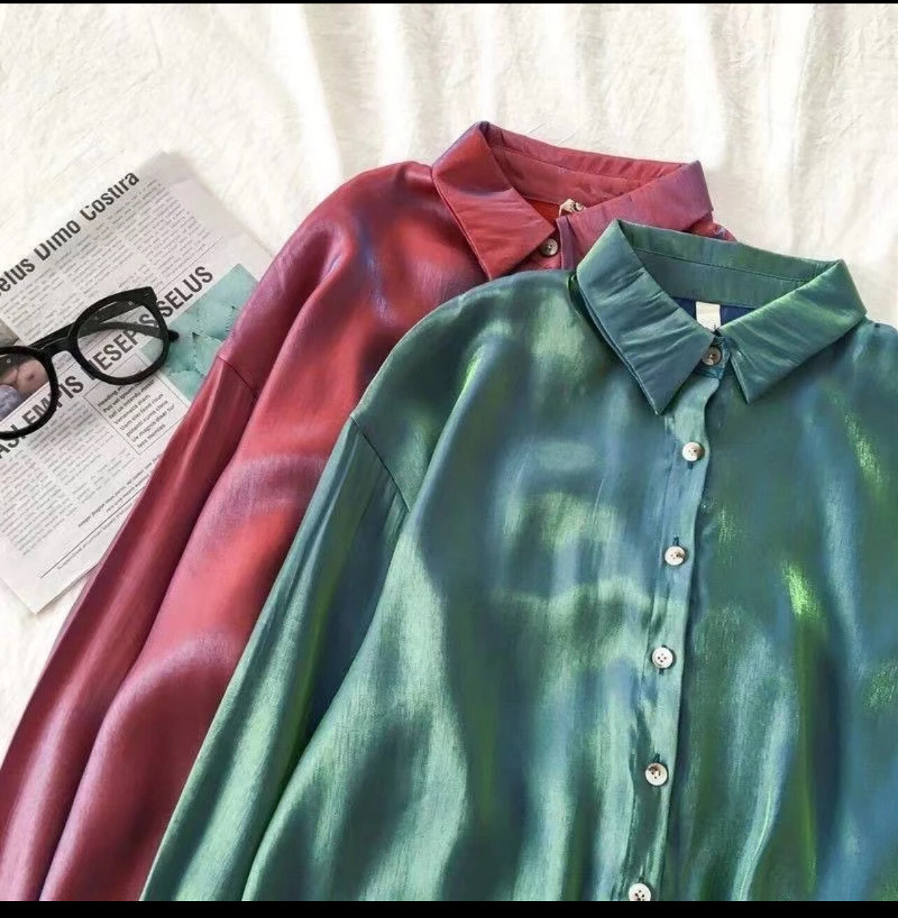 ￼Korean Style Women Ladies Loose Long Sleeve Shirt Blouse Baju Baju Wanita Lengan Panjang New Ready Stock