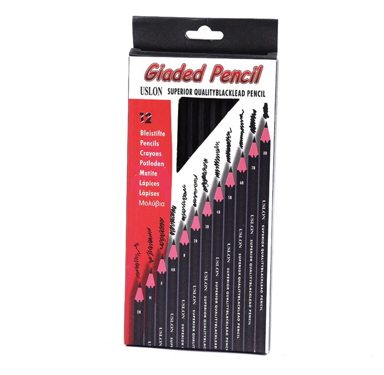￼12 PCS/Lot Wooden Lead Pencils Set 2H-8B Metal box packed Professional drawing writing pencils Smooth use Pre-sharpened 3box