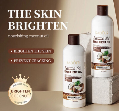 ￼ROREC SADOER Nourishing Coconut Oil Emollient Oil Moisturizing Anti-Chapped Hands Feet Essential Oil 250ml 2bottle