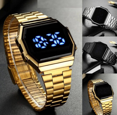 Hot Sale Stainless Steel LED Watch Square New Touch Screen Waterproof Unisex Digital Watch 2pcs