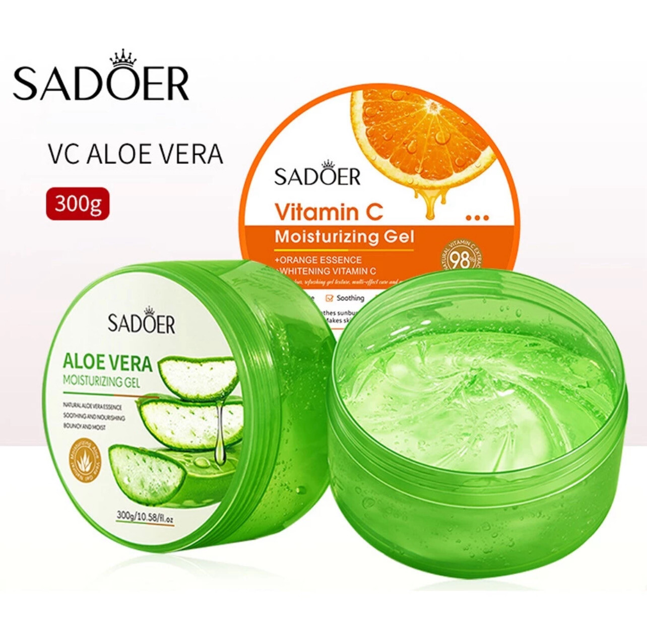 ￼ROREC SADOER Vitamin C Moisturizing Gel Rejuvenating Refreshing Hydrating Aloe Vera Gel 300g 3pcs