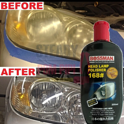 ￼BOSSMAN 200ML BLP-168-02 HEAD LAMP POLISHER / CAR HEADLAMP CLEANER / POLISH LAMPU KERETA / PENGILAT LAMPU KERETA / 车灯擦光剂 2 bottle