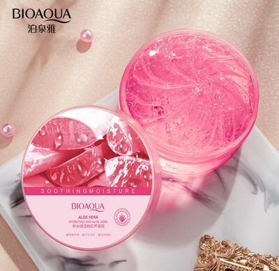 ￼BIOAQUA Pink Aloe Vera Soothing Moisture Hydrating Pink Aloe Vera Gel 300g 3pcs