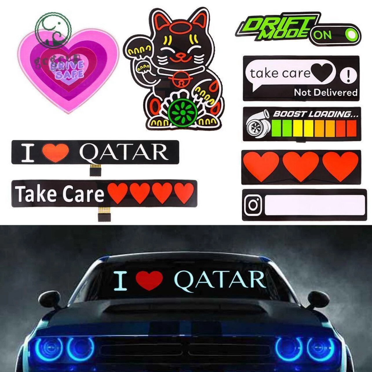 GOGOUP LED Car Sticker Various Styles Decoration Electric Car Decals Ultra-thin As Paper Uniform Brightness Extremely Newly Upgraded Noise Reduction Style