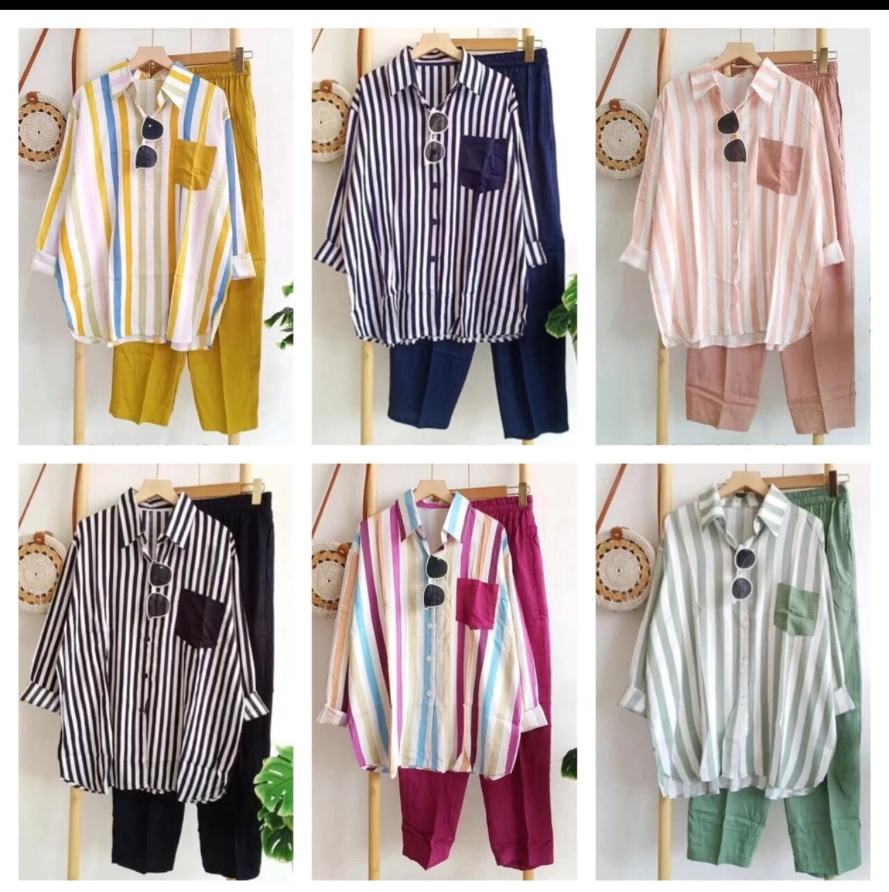Women&#39;s Suit Striped Suit Casual Long Sleeve Pants Two-Piece Suit