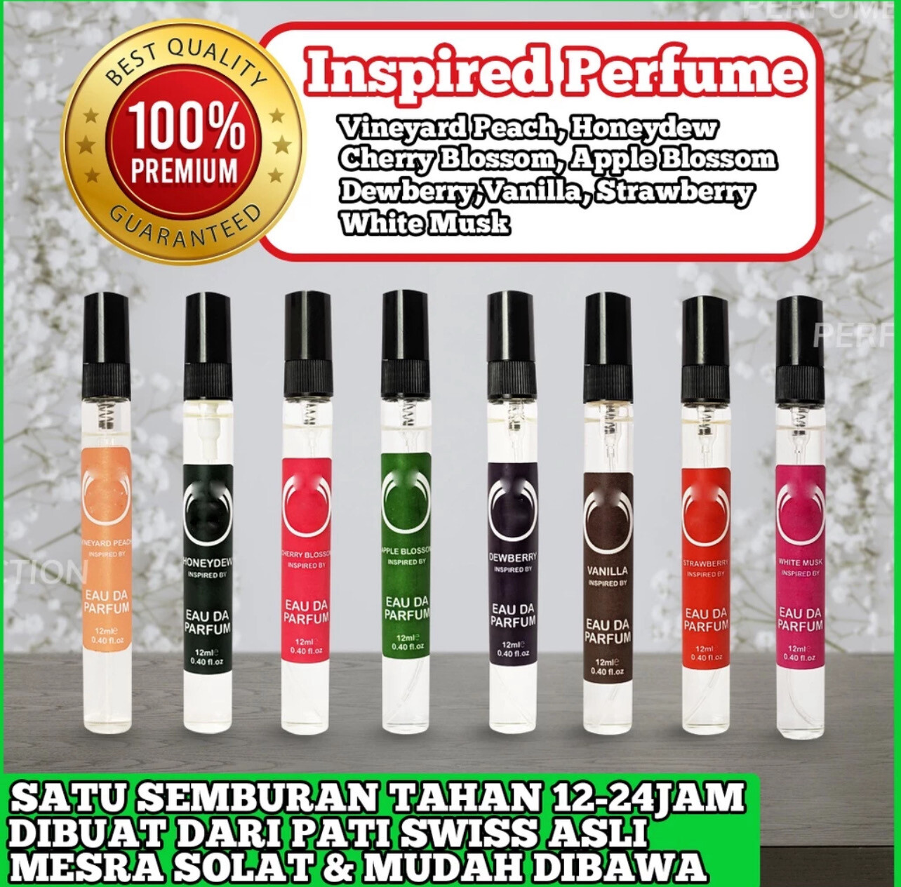 ￼Travel Pen Perfume 12ml Inspired By Edp Minyak Wangi Perempuan Tahan Lama Travel Size Fragrance Health Beauty 7bottle