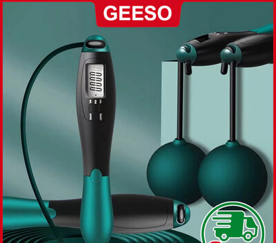 ￼GEESO Smart Skipping Rope Cordless With Digital Counter Professional Skipping Rope Hopping Rope 2.8M Long Rope Smart Jump Ropes Adult Fitness Home Yoga Gym Indoor Outdoor 电子计数 无绳跳绳 减肥燃脂