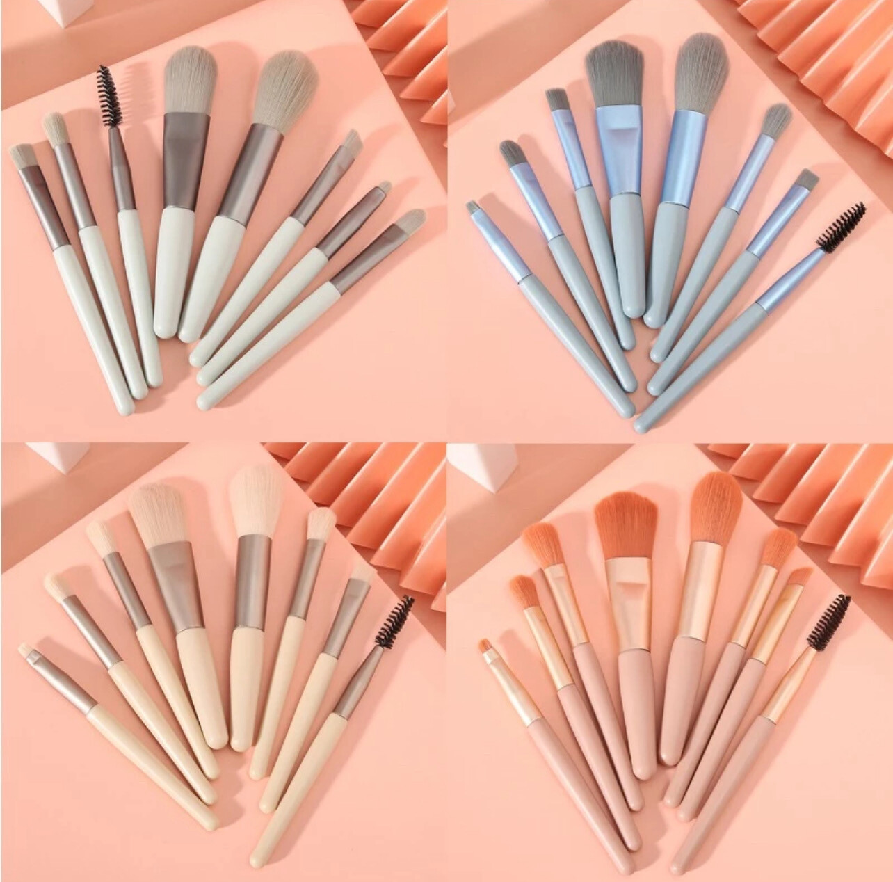 ￼8 PCS/Lot Travel Portable Makeup Brushes Set Eyeshadow Eyebrow Foundation Blush Blending Women Cosmetic Brush Beauty Make Up Tool 3set