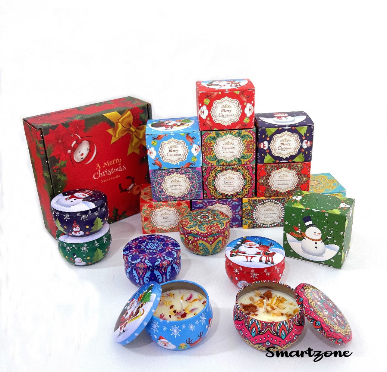 ￼Scented Candles Door Gift Set Aromatherapy Candle Fragrance Soy Wax Essential Oil Candle Wangi Lilin Doorgift Candle 4pcs