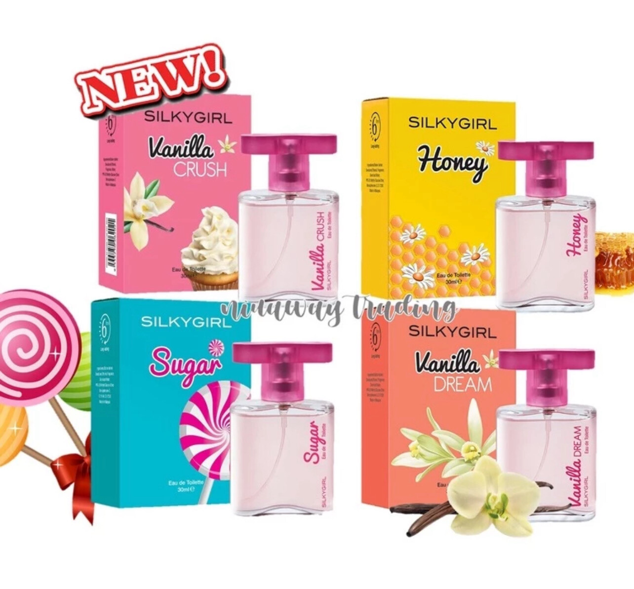 SILKY GIRL EDT-30ML (VANILLA/HONEY/SUGAR/VANILLA CRUSH) 2bottle