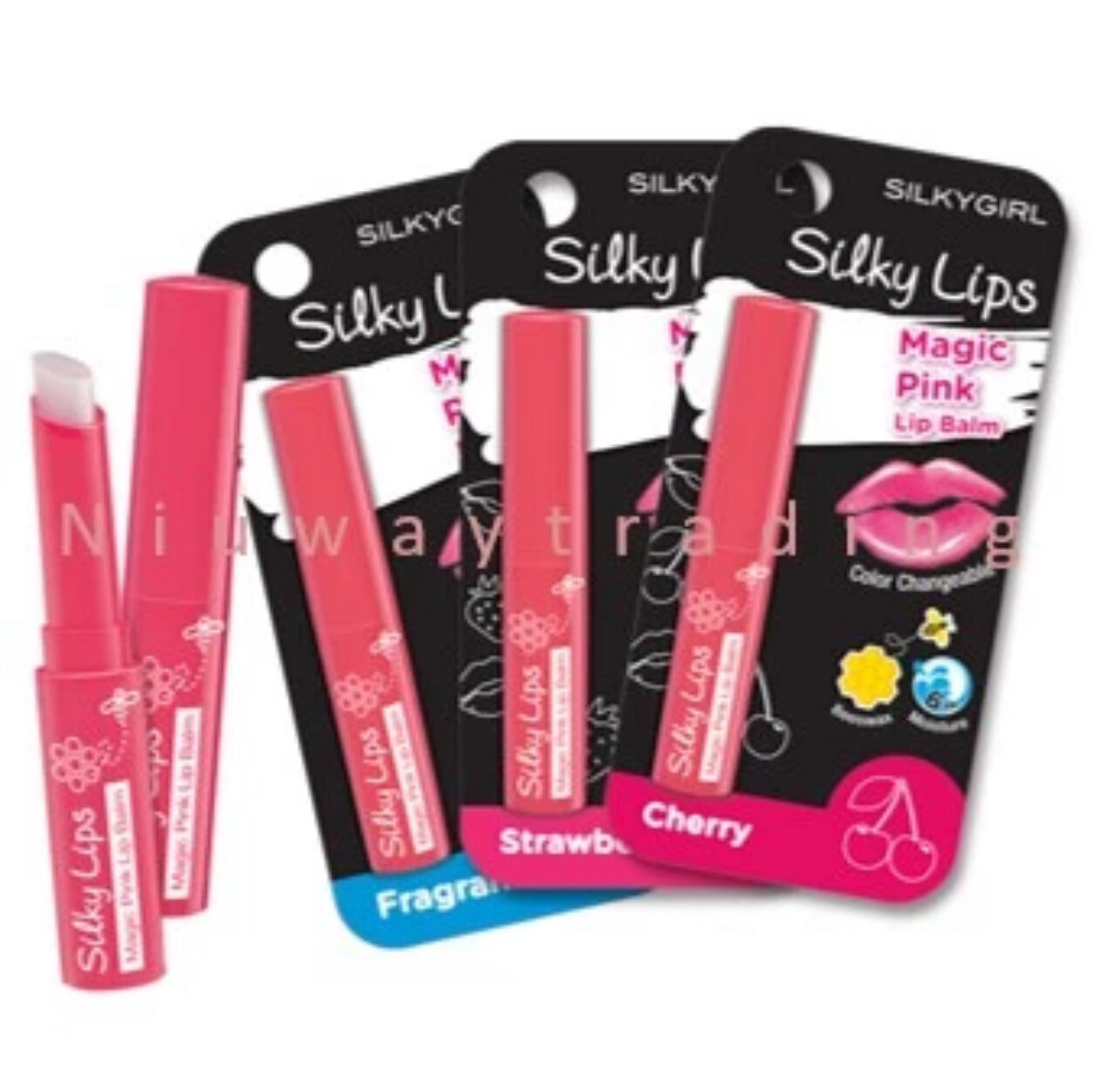 SILKY GIRL LIP MAGIC CHERRY / STAWBERRY / FRAGRANCE 2pcs
