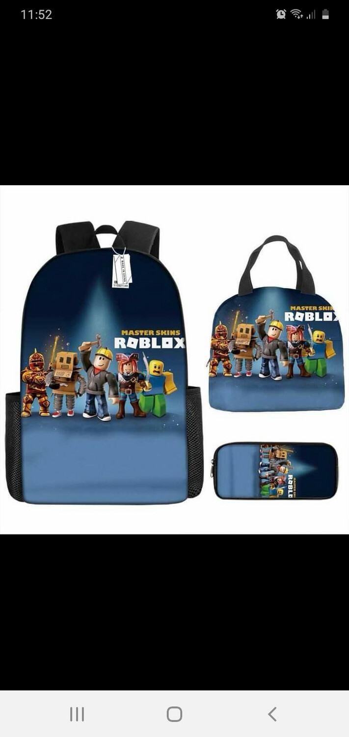Roblox Backpack for Teen Students 3PCs Set Korean Custom School Students Bags for Water Repellent Fabric Capacity 1set