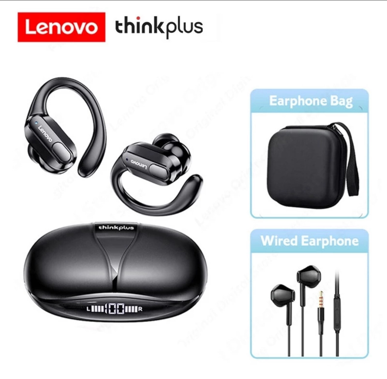 ￼Lenovo XT80 Wireless Earphone Bluetooth 5.3 TWS Bluetooth Earphone Waterproof Sport Headset HiFi Noise Canceling Microphone With LED Dispaly