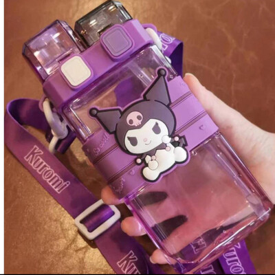 ￼520ml Kuromi Bottle Kids Water Bottle Hello Kitty Melody Cinamoroll Cute Water Bottle Sanrio Double Drinking Bottles
