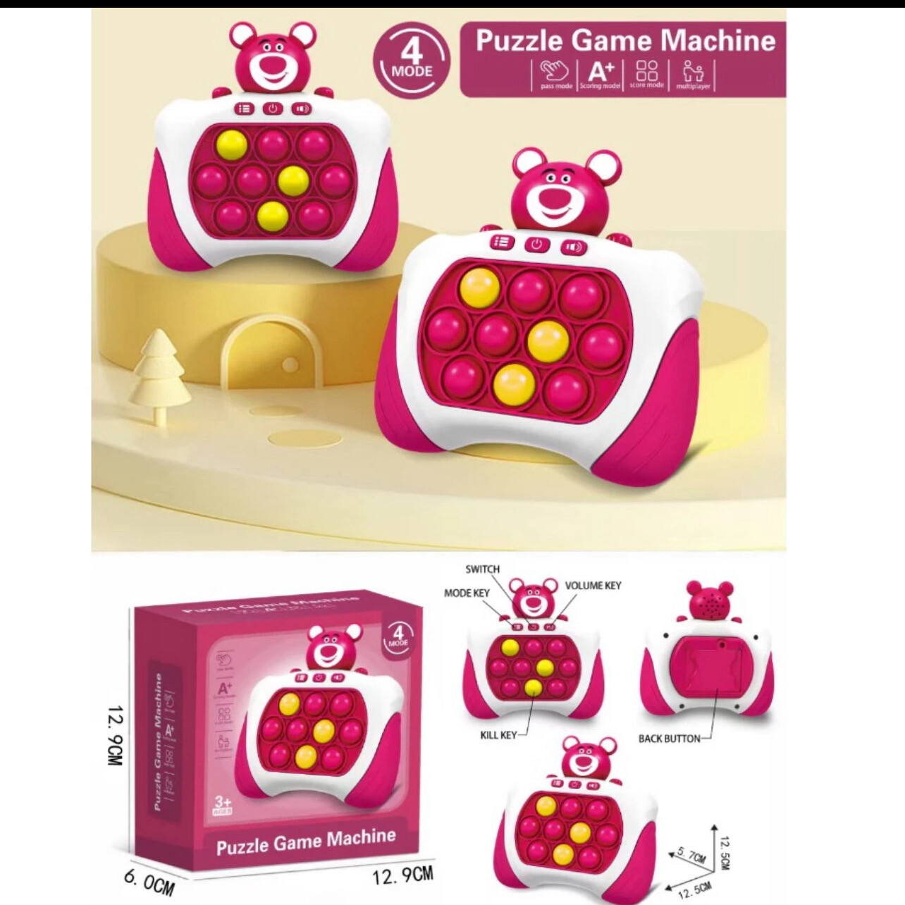 ￼👨‍👩‍👧‍👦MEKIDS👨‍👩‍👧‍👦 200 Level Quick Push Game Pop It Speed Educational Toys Bubble Fidget Toy Kids Whack-A-Mole Machine