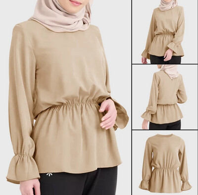 Korean Wanita Blouse Getah Dada feysen / Blouse Ironless / Viral top Baju 2023