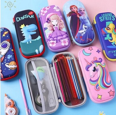 ￼👨‍👩‍👧‍👦MEKIDS👨‍👩‍👧‍👦 3D Pencil Case EVA Waterproof Primary School Kids Pencil Box Stationery Box Organizer 2pcs