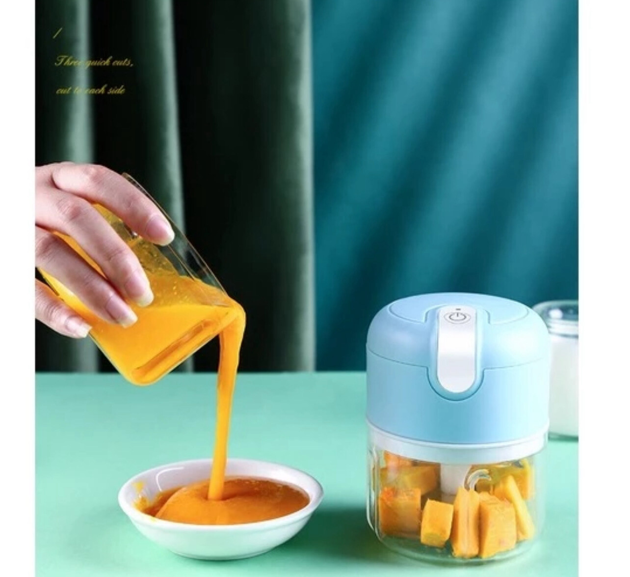 ￼👨‍👩‍👧‍👦MEKIDS👨‍👩‍👧‍👦Mini Blender Garlic Chopper Electric Food Chopper Portable Blender Grinder Pengisar Serbaguna 250ml