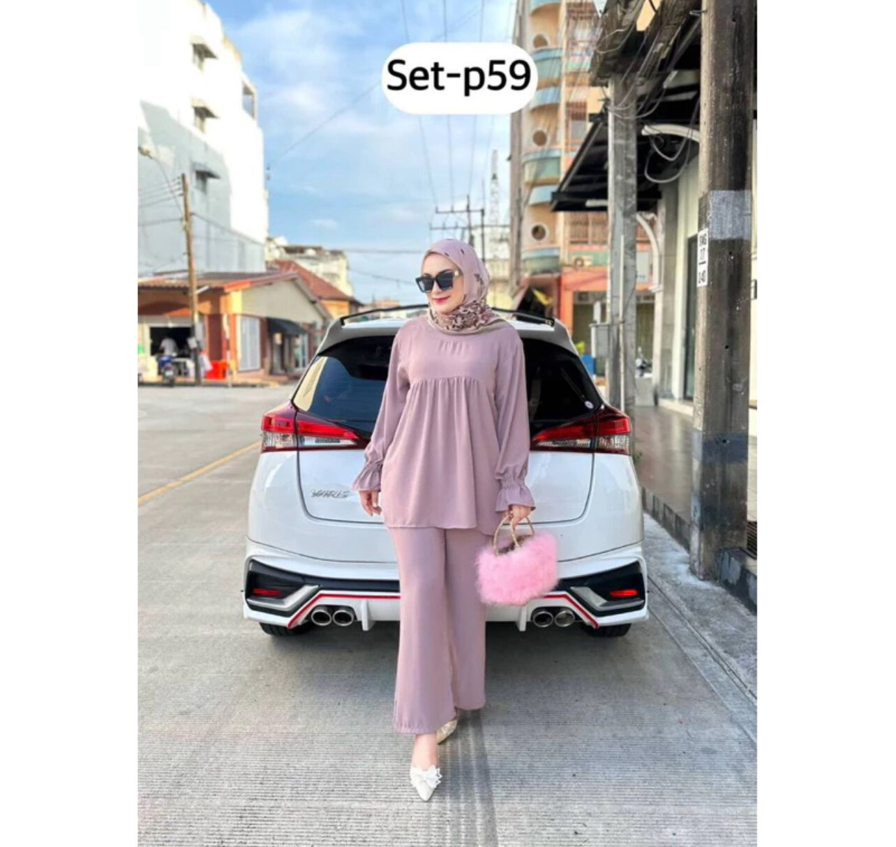 ONE SET NELLY ( BLOUSE &amp; PALAZO)