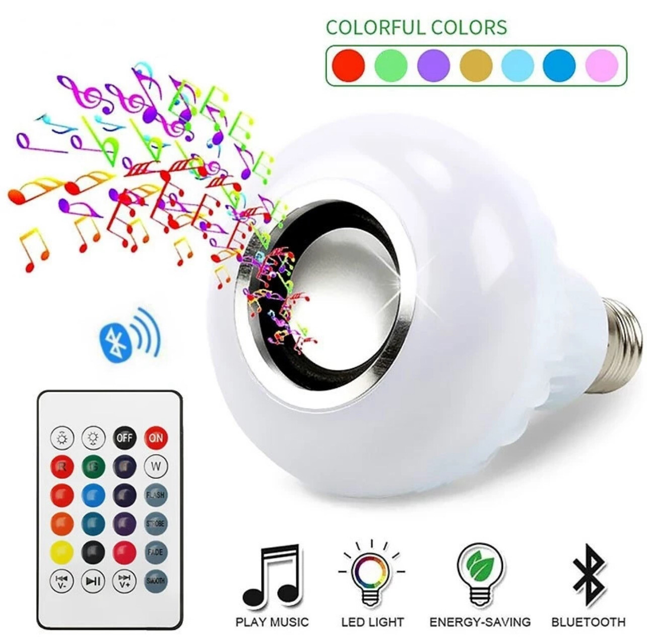 ♕LOCAL STOCK♕ Wireless APP / Bluetooth Speaker Bulb Light 12W LED E27 RGB Smart Music Play Lamp Remote Control