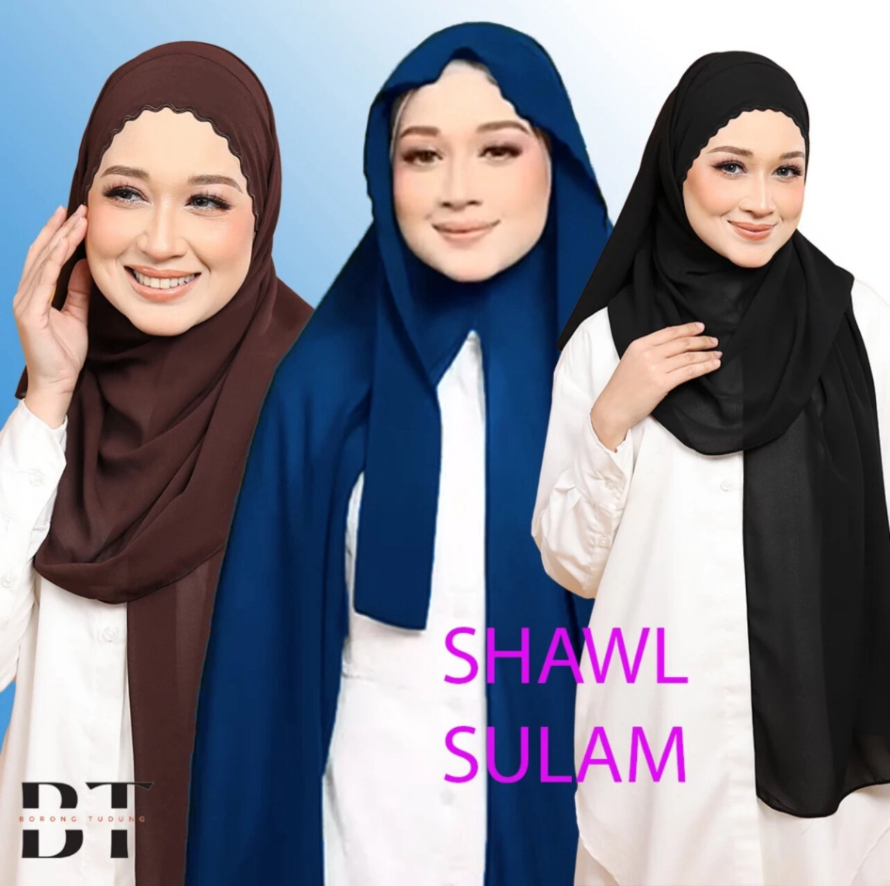 ￼INSTANT SHAWL SULAM PANJANG 2Meter TAIBACK CHIFFON | SHAWL SULAM TAIBACK SULAM 1pcs $10/ 2pcs $15 (if 2 buat Quantity 2)