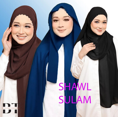 ￼INSTANT SHAWL SULAM PANJANG 2Meter TAIBACK CHIFFON | SHAWL SULAM TAIBACK SULAM 1pcs $10/ 2pcs $15 (if 2 buat Quantity 2)