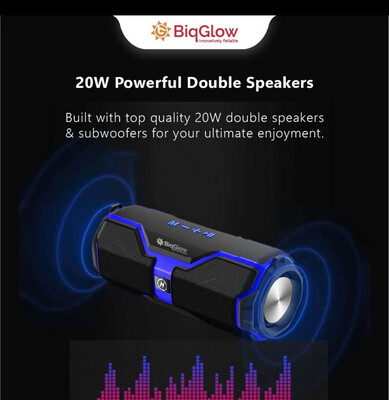 ￼BiqGlow 【MANTAP POWER】 2 Solid Speaker 2 Subwoofer Bluetooth Speaker Soundbar Portable SP-102