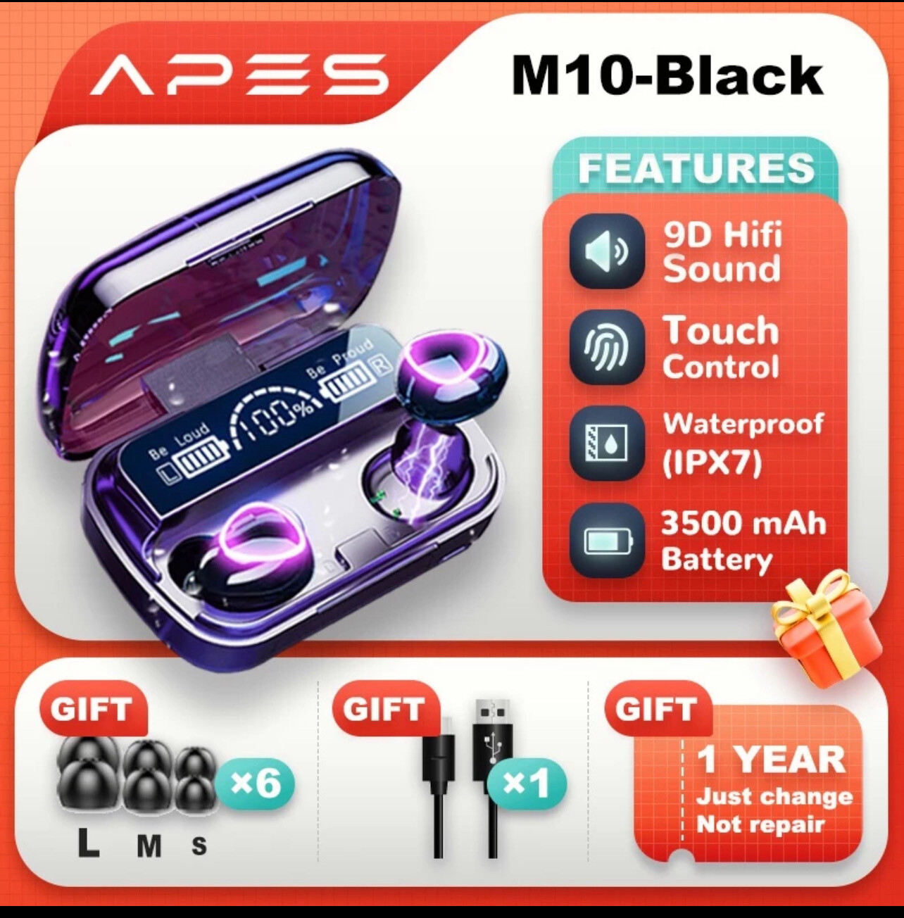 M10 G11 Smart TWS Wireless Earphone Bluetooth 5.0 Earbud Touch In-ear 9D Stereo Sports with Mic headset headphone 耳机 1pcs $10/2pcs $14.00 (if 2 buat kuantiti 2)