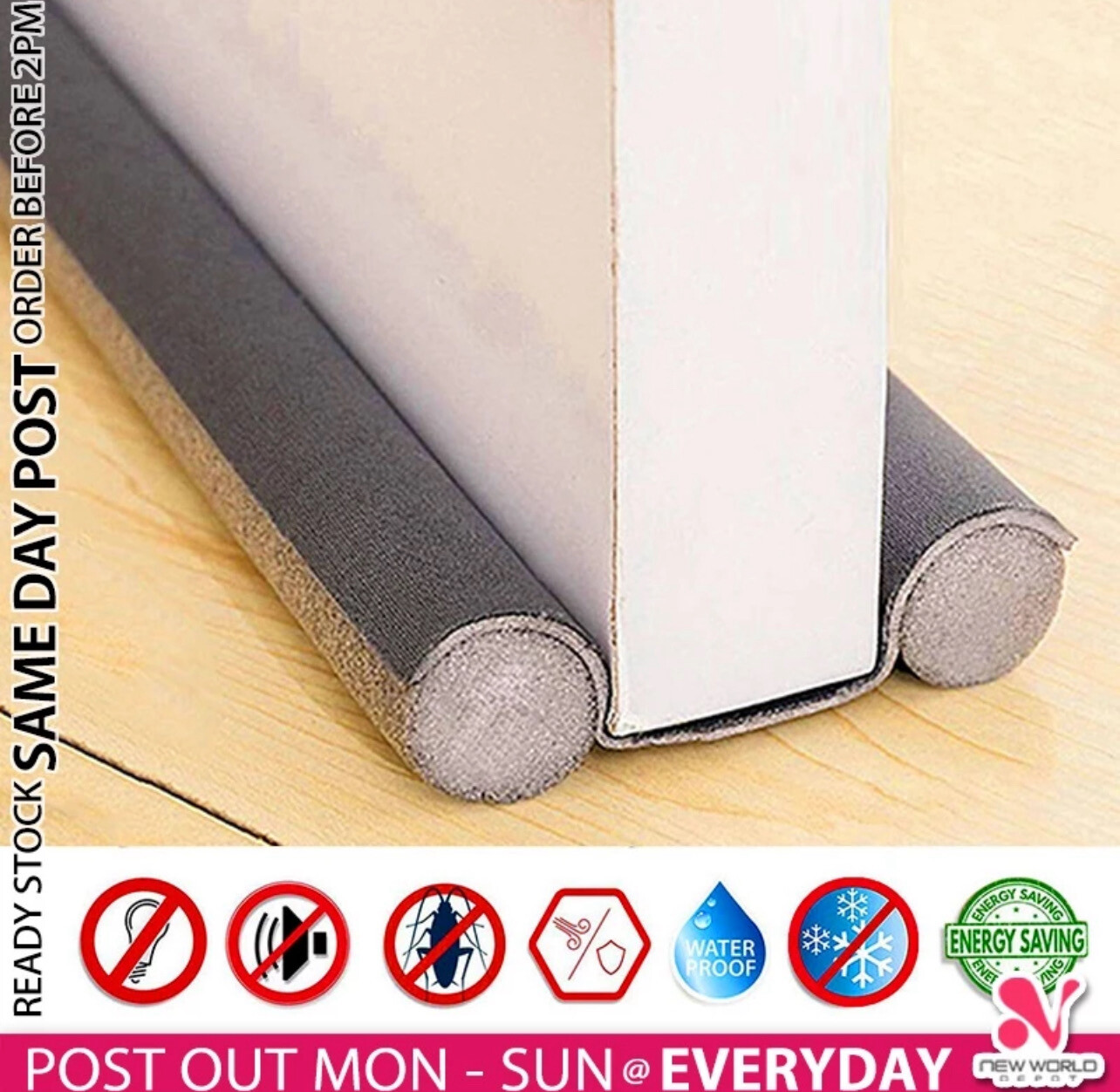￼《 𝟵𝟱𝗖𝗠 》 Dust Sound Wind Proof Insect Blocker Door Twin Draft Guard Stopper Strip Foam Rubber Penutup Bawah Pintu 门缝底封条 4pcs