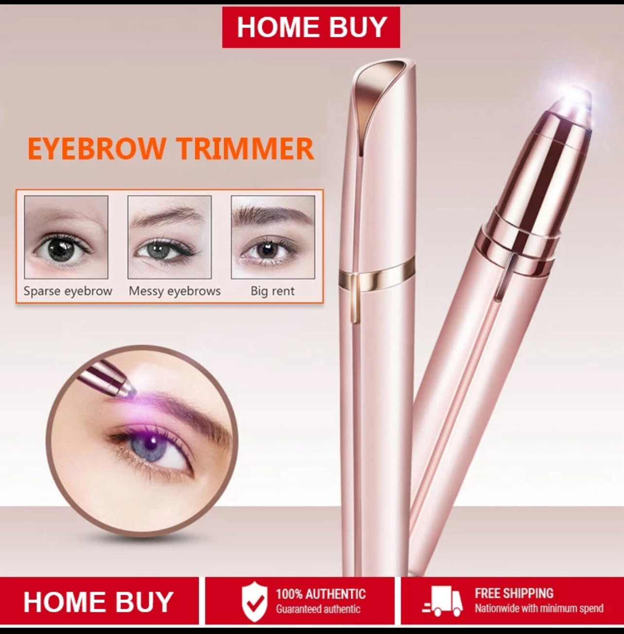 ￼Eyebrow Trimmer Electric Epilator Hair Removal Painless Face Shaver for Women Girl 电动修眉笔 Battery 2pcs