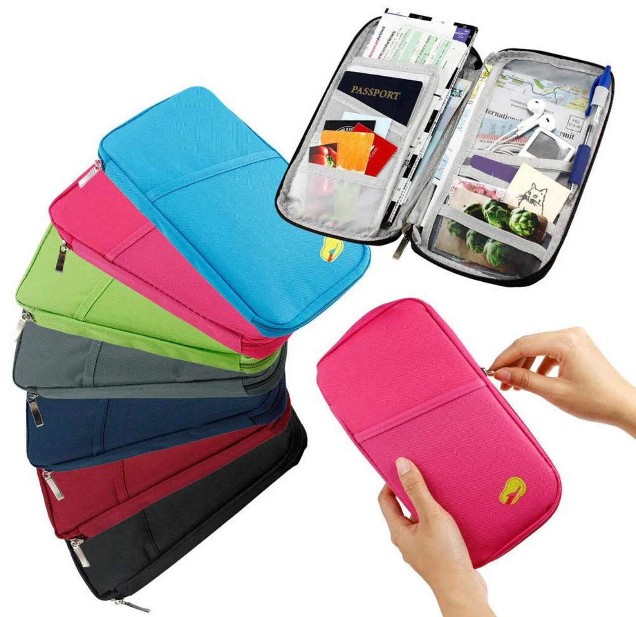 Travel Wallet Multi-functional Passport Holder Travel Card Organiser Pouch Storage Bag For Smart Phone Passport 3pcs